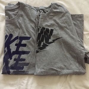 NIKE two gray men's tee shirts /Size L
